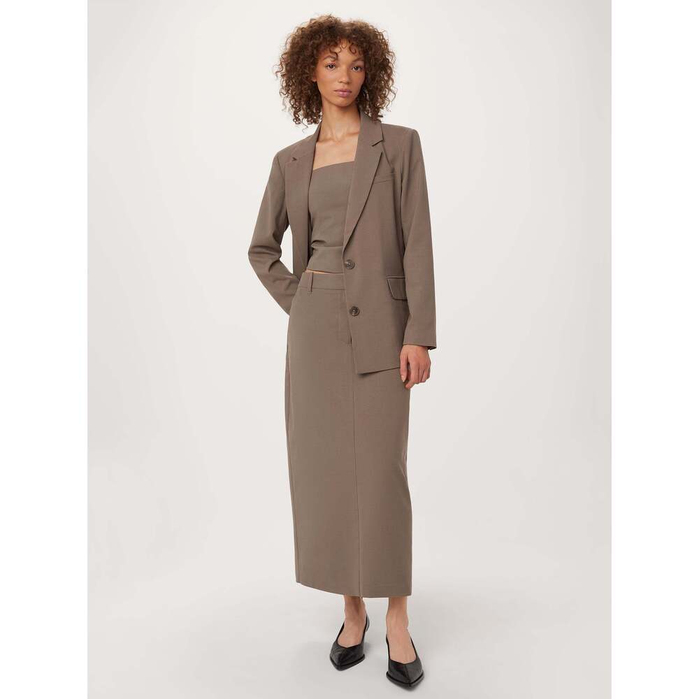 Frank And Oak The Relaxed 2-Button Blazer in Dark Taupe Size XS - Picture 2 of 10